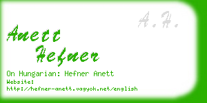 anett hefner business card